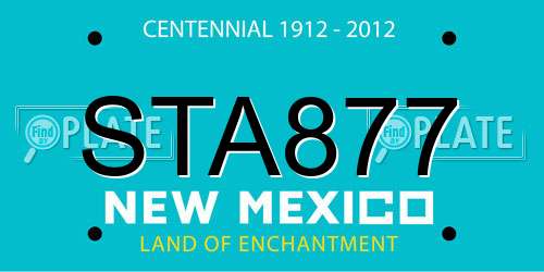 STA877 New Mexico License Plate
