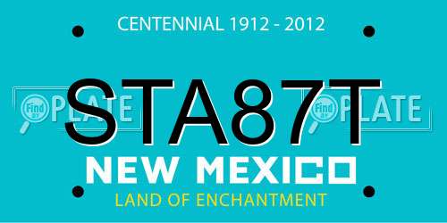 STA87T New Mexico License Plate