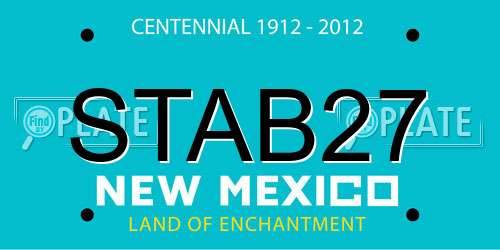 STAB27 New Mexico License Plate