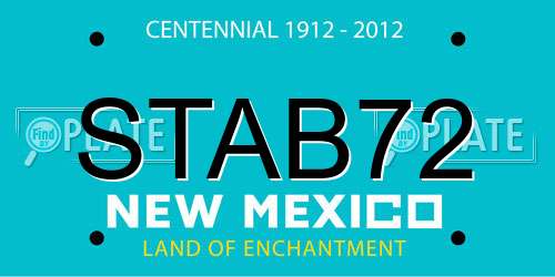 STAB72 New Mexico License Plate