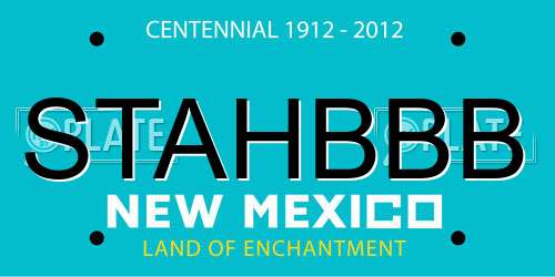 STAHBBB New Mexico License Plate