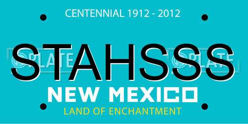 STAHSSS New Mexico License Plate