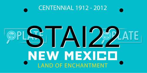 STAI22 New Mexico License Plate