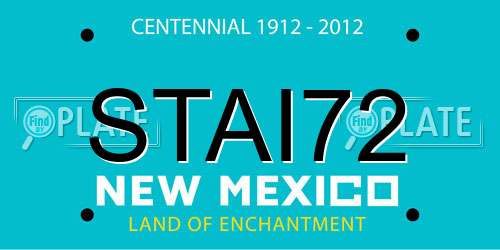 STAI72 New Mexico License Plate