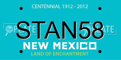 STAN58 New Mexico License Plate