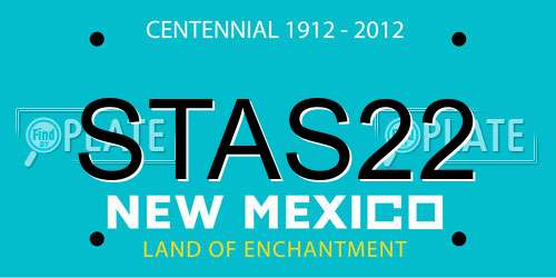 STAS22 New Mexico License Plate