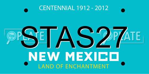 STAS27 New Mexico License Plate