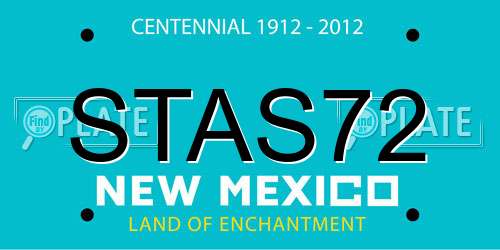 STAS72 New Mexico License Plate