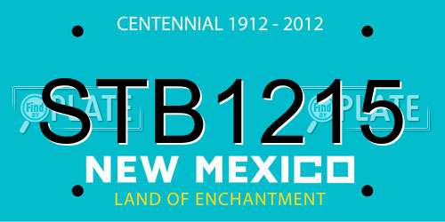 STB1215 New Mexico License Plate