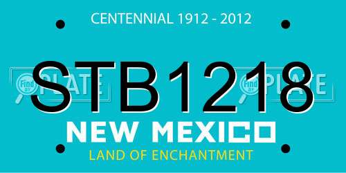 STB1218 New Mexico License Plate