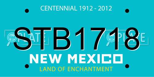 STB1718 New Mexico License Plate