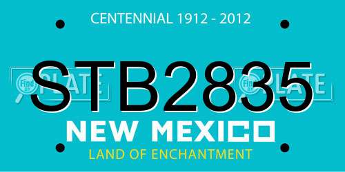 STB2835 New Mexico License Plate