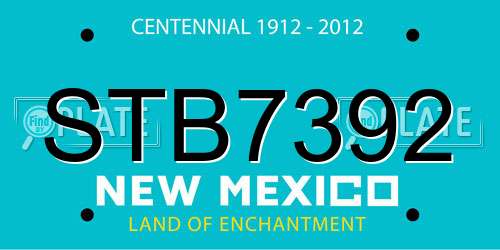 STB7392 New Mexico License Plate