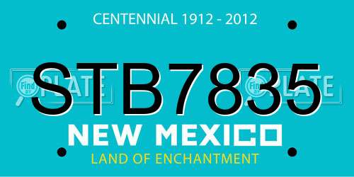 STB7835 New Mexico License Plate