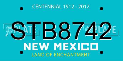 STB8742 New Mexico License Plate