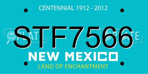 STF7566 New Mexico License Plate