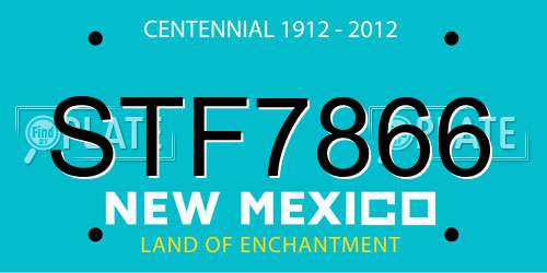 STF7866 New Mexico License Plate