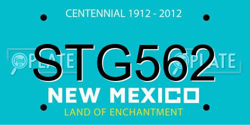 STG562 New Mexico License Plate