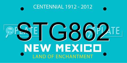STG862 New Mexico License Plate