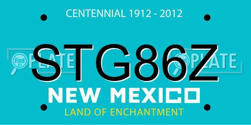 STG86Z New Mexico License Plate
