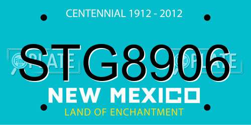 STG8906 New Mexico License Plate