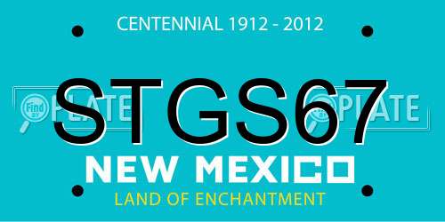 STGS67 New Mexico License Plate