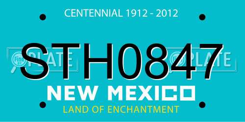 STH0847 New Mexico License Plate