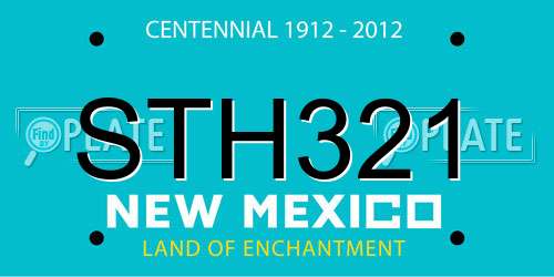 STH321 New Mexico License Plate