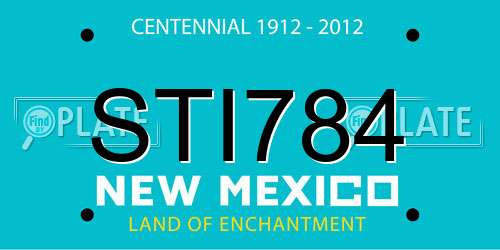 STI784 New Mexico License Plate