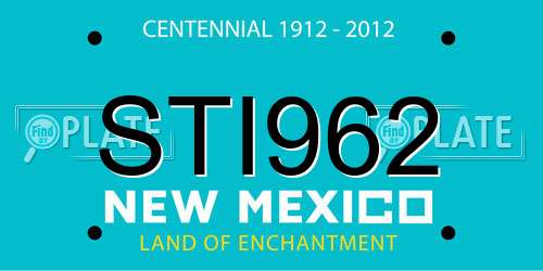 STI962 New Mexico License Plate