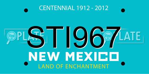 STI967 New Mexico License Plate
