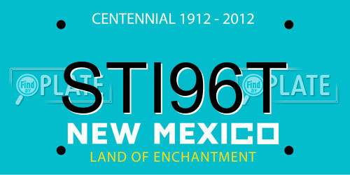 STI96T New Mexico License Plate