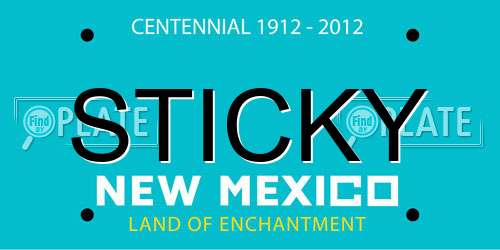 STICKY New Mexico License Plate