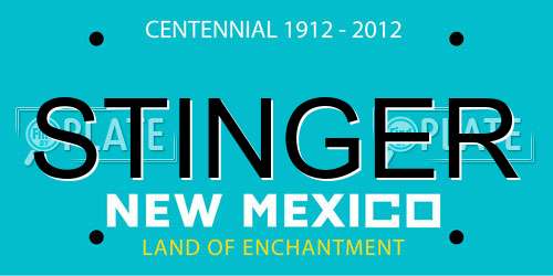 STINGER New Mexico License Plate