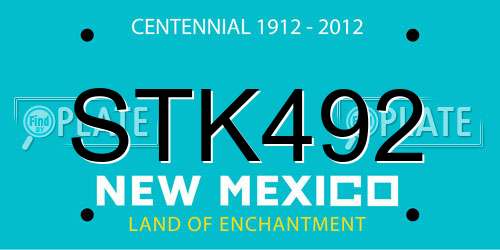 STK492 New Mexico License Plate