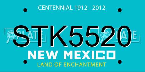 STK5520 New Mexico License Plate