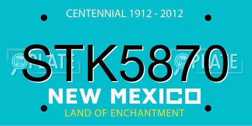STK5870 New Mexico License Plate