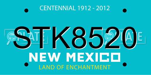 STK8520 New Mexico License Plate