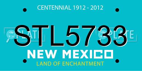 STL5733 New Mexico License Plate