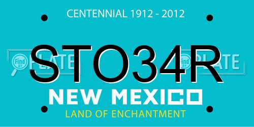 STO34R New Mexico License Plate