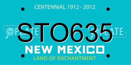 STO635 New Mexico License Plate