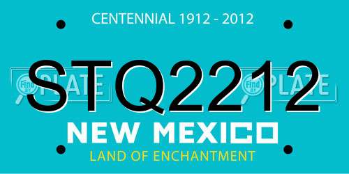 STQ2212 New Mexico License Plate