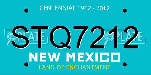 STQ7212 New Mexico License Plate