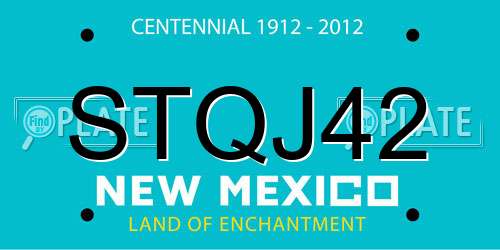 STQJ42 New Mexico License Plate