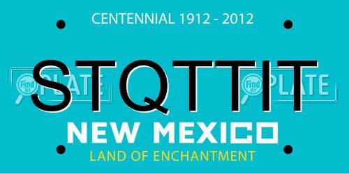 STQTTIT New Mexico License Plate