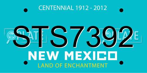 STS7392 New Mexico License Plate