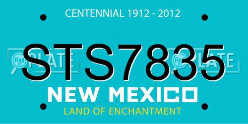 STS7835 New Mexico License Plate