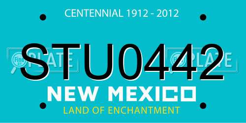 STU0442 New Mexico License Plate
