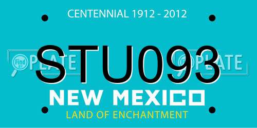 STU093 New Mexico License Plate