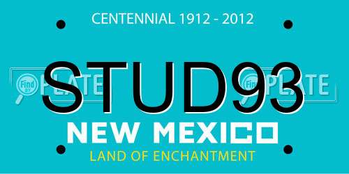 STUD93 New Mexico License Plate